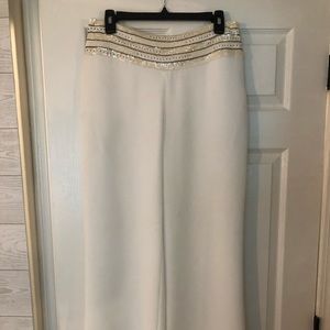 Embellished White Cache Pants